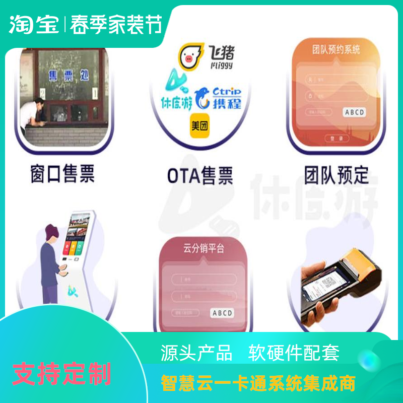 智慧景区票务闸机游乐场自助管理系统电子门检票闸机会员扫码扣费