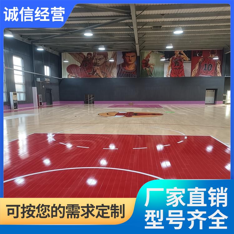  博纳 篮球馆柞木运动地板生产厂家 毛板厚度12mm 单拼指接 结构