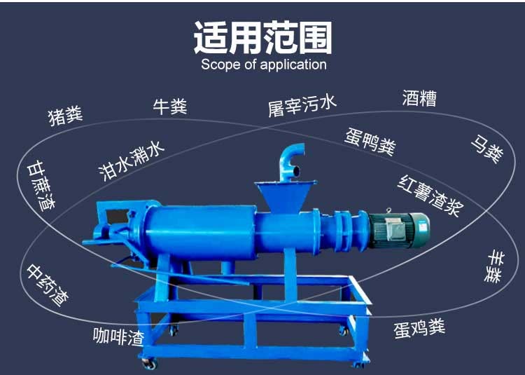 Fecal dehydration treatment machine, farm manure, sheep manure, duck manure, dry wet separator, chicken manure, cow manure, solid-liquid extruder