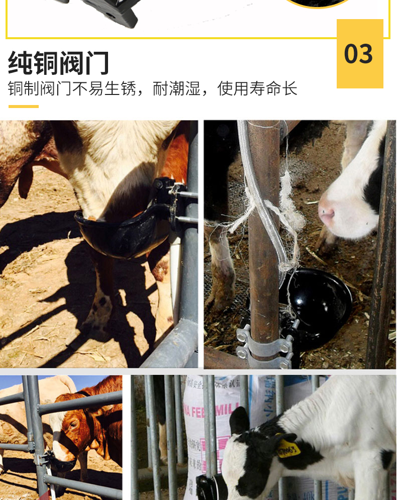 Thickened cast iron drinking bowl for cattle, copper valve automatic water dispenser for cattle, drinking equipment for cattle and horses, drinking sink