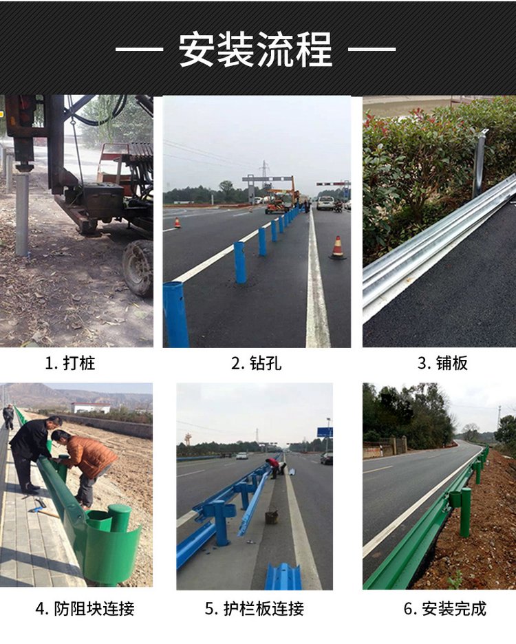 Anti collision hot-dip galvanized spray plastic rural road double wave guardrail, Keyang anti-corrosion and rust prevention