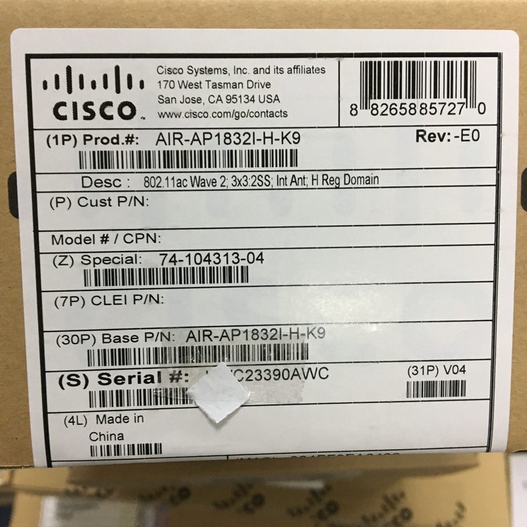 思科CISCO AIR-AP1832I-H-K9 企业级无线WIFI吸顶ap原装包邮