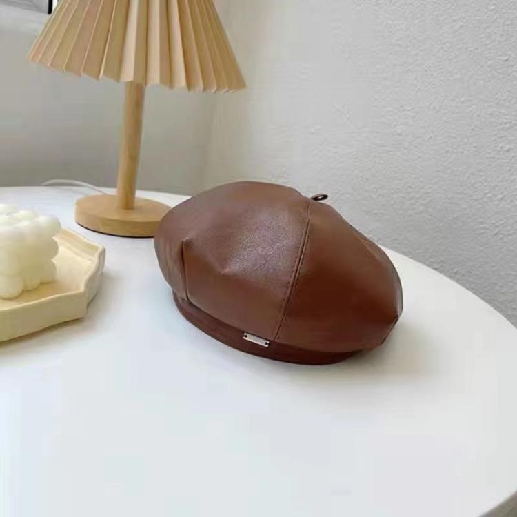 黑色贝雷帽女秋冬季日系大头围蓓蕾帽ins网红显脸小八角画家帽子