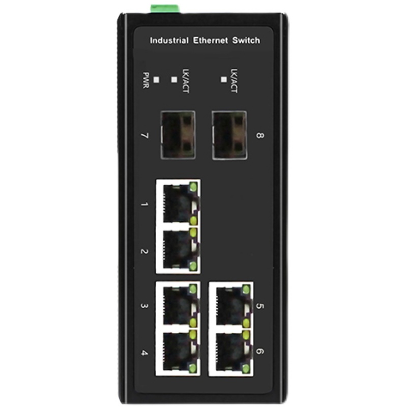 PoE交换机 2光口6电口百兆单纤/双纤 光纤收发器 双9~56VDC输入km品质好