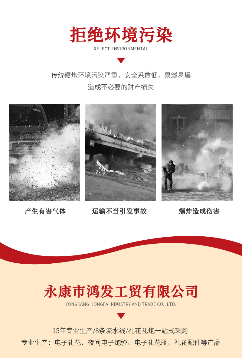 Hongfa Strong Jet Environmental Protection Electronic Firecrackers Delivery Timely Professional Team