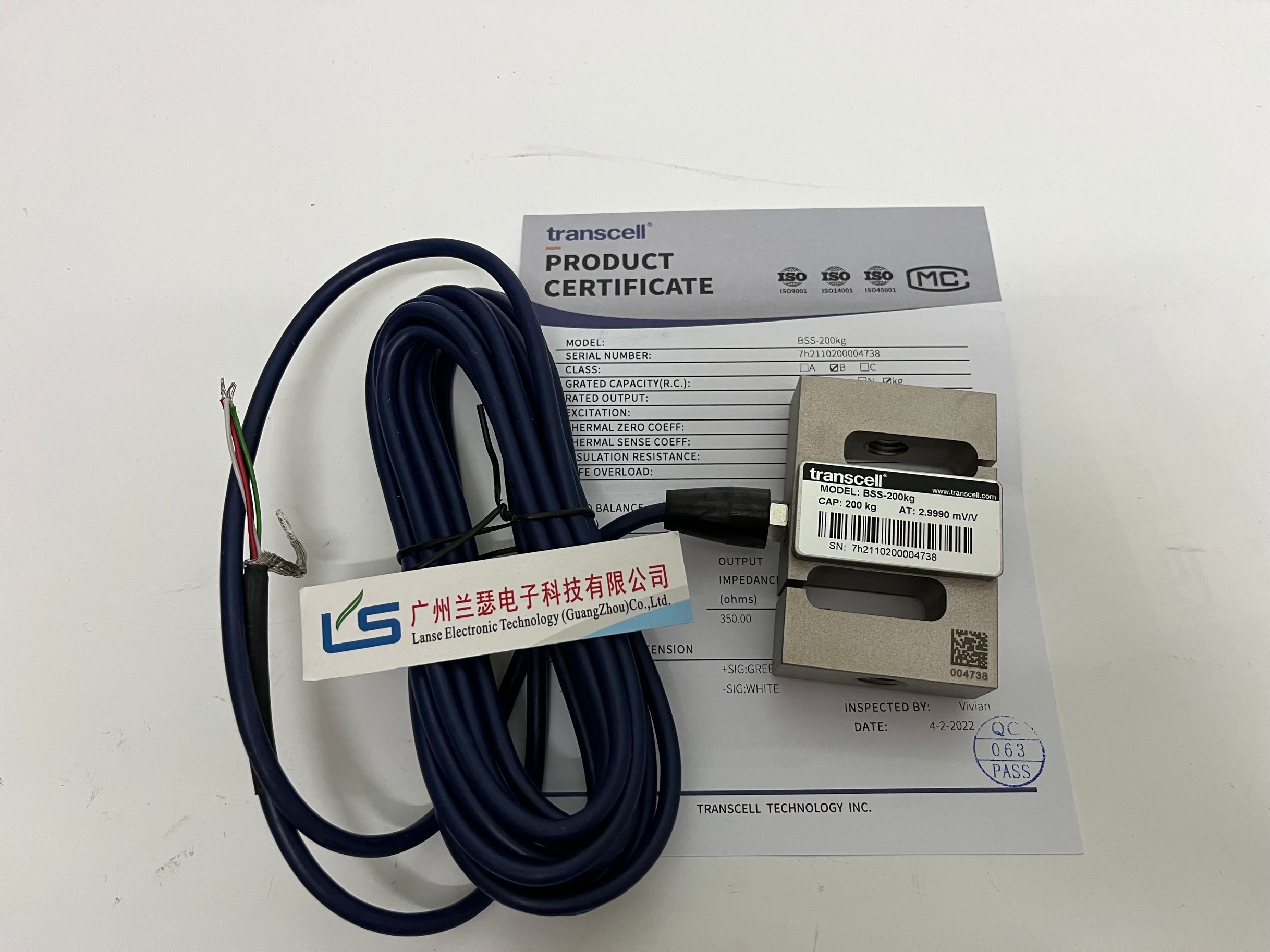 传力Transcell称重传感器BSS-300Kg适用于材料试验机、配料秤