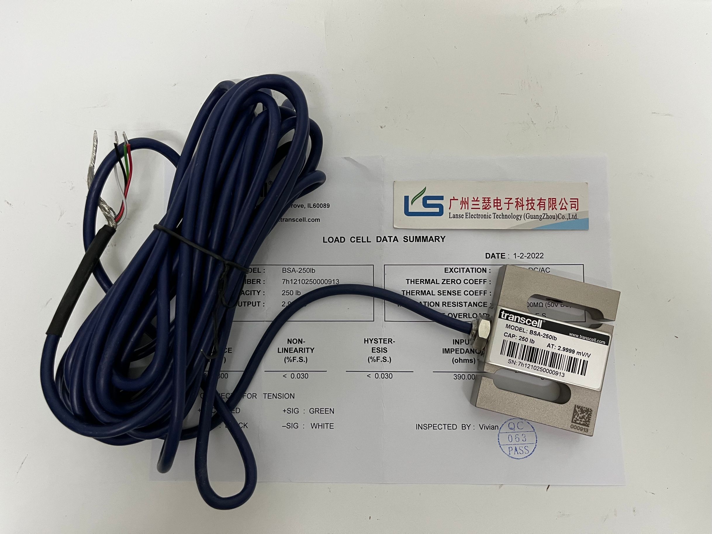 Transcell称重传感器BSA-25kg传感器铝合金材质