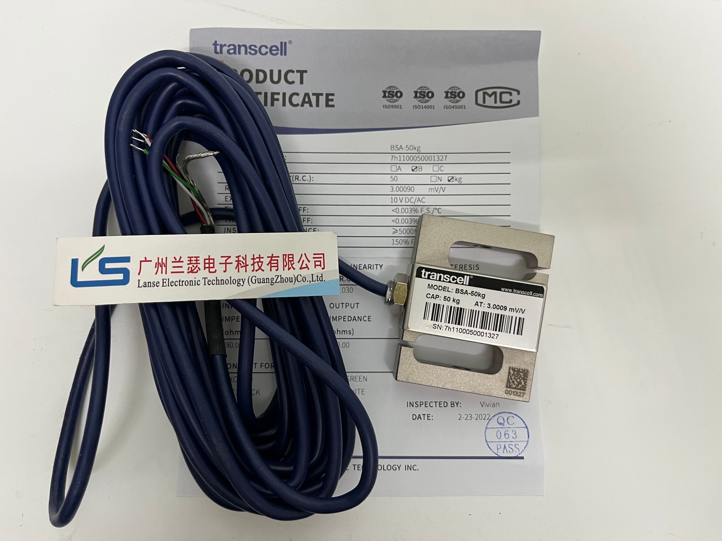 传力称重传感器BSA-XS-50KG美国Transcel传感器BSA系列