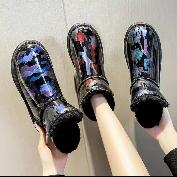 皮棉鞋女单鞋浅口圆头时装平底鞋库存杂款断码休闲雪地靴