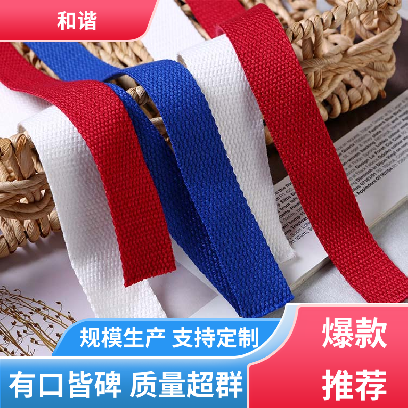 和谐 彩色涤纶 鞋服辅料织带 优雅包装 韧性十足 规模生产 使用广泛