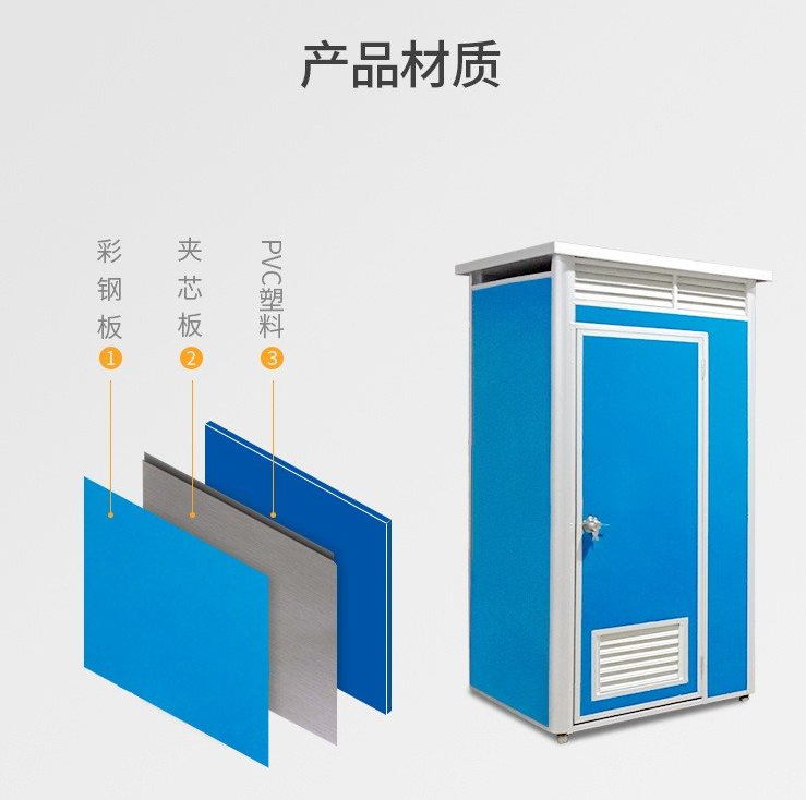 Construction site restroom, shower room, simple toilet, outdoor scenic spot, temporary mobile toilet, toilet