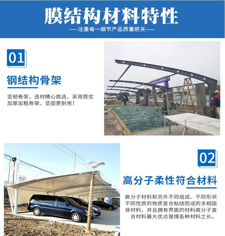 The reason why Xinjianhua factory and each community choose to use membrane structure shed, electric vehicle Charging station canopy