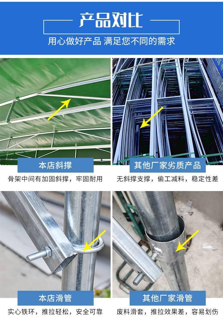 Xinjianhua Electric Activity Sliding Peng Warehouse Outdoor Large Logistics Warehouse Mobile Canopy Door Installation Measurement