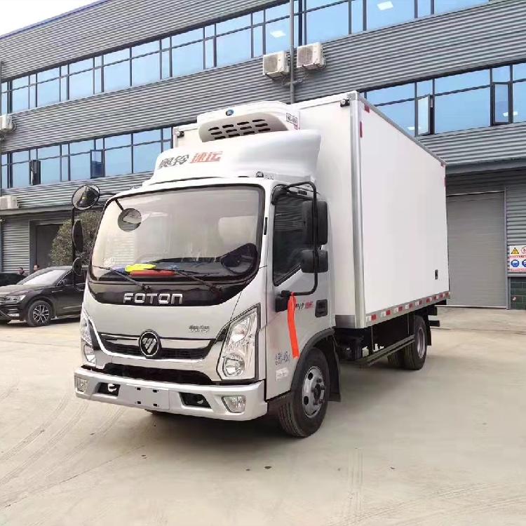 4米2小型蓝牌冷藏车 福田奥铃冷冻运输车 猪肉肉钩运输冷链车