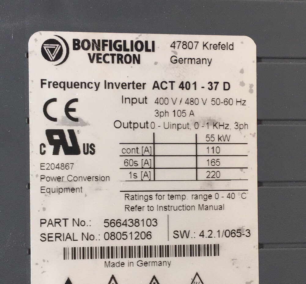 优惠供应邦飞利 ACT401-37D变频器 55KW 全新原装正品现货实拍议价