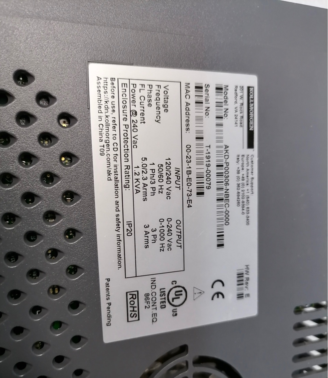KOLLMORGEN科尔摩根AKD-P00306-NBAN-0000伺服驱动器 全新现货议价