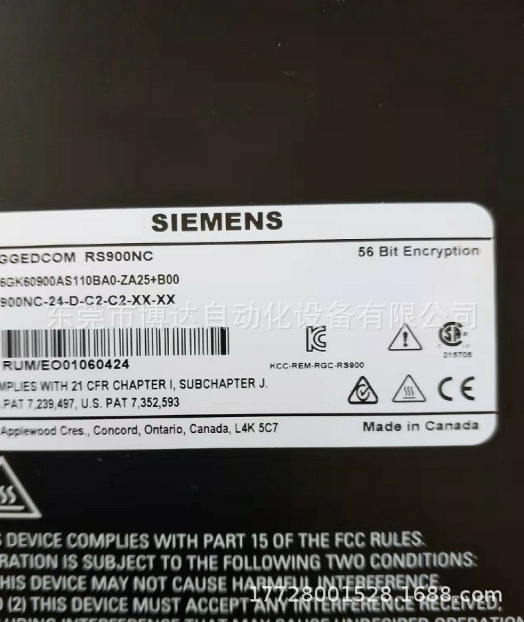 RS900NC-24-D 6GK60900AS110 西门子罗杰康交换机全新原装正品议价