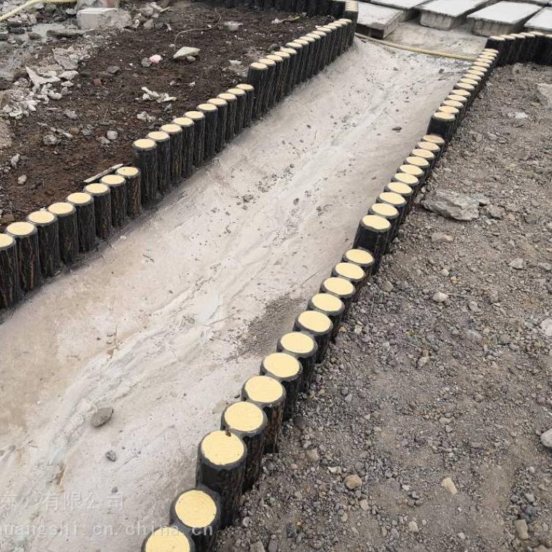 Correct operation of cement tree stumps and stones, imitation of pine five connected landscaped decorative strips, anti-corrosion and moisture-proof