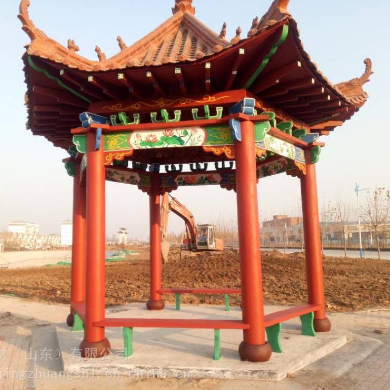 Concrete, cement, and wood like pavilions with wood like flower racks support customized beautification of the environment