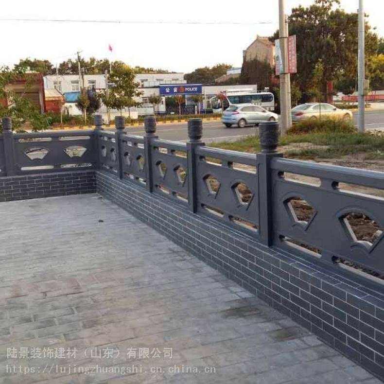 Cement imitated fan shaped guardrail follows the Market trend, stone carved landscape decoration concrete guardrail