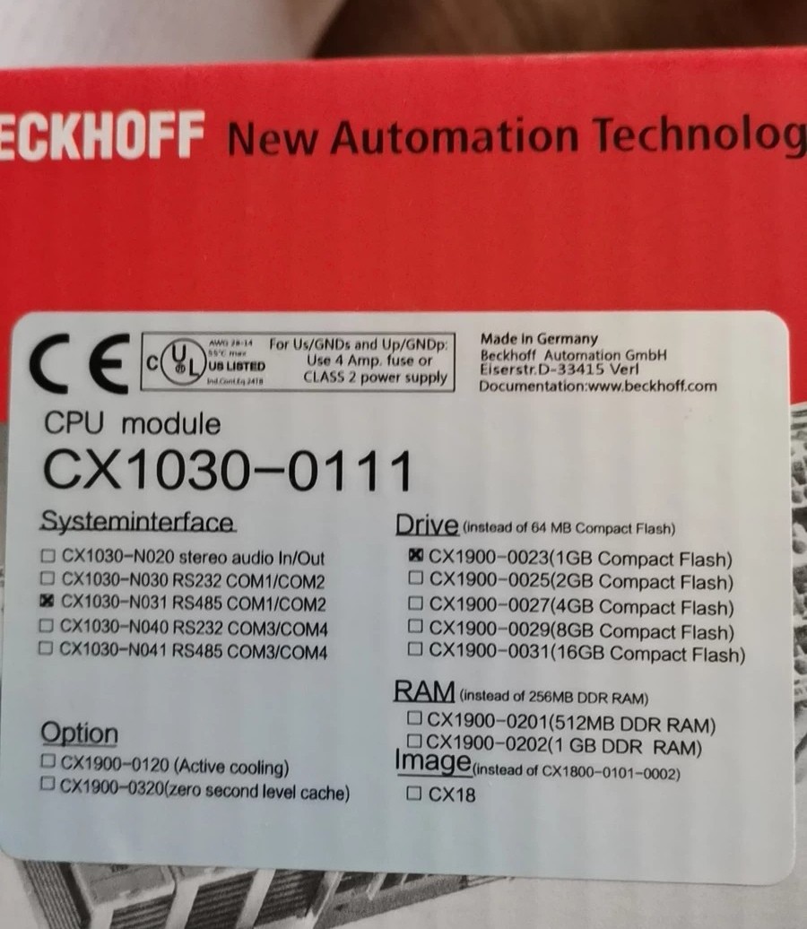 低价供应BECKHOFF模块全新原装倍福CX1030-0111现货实拍议价