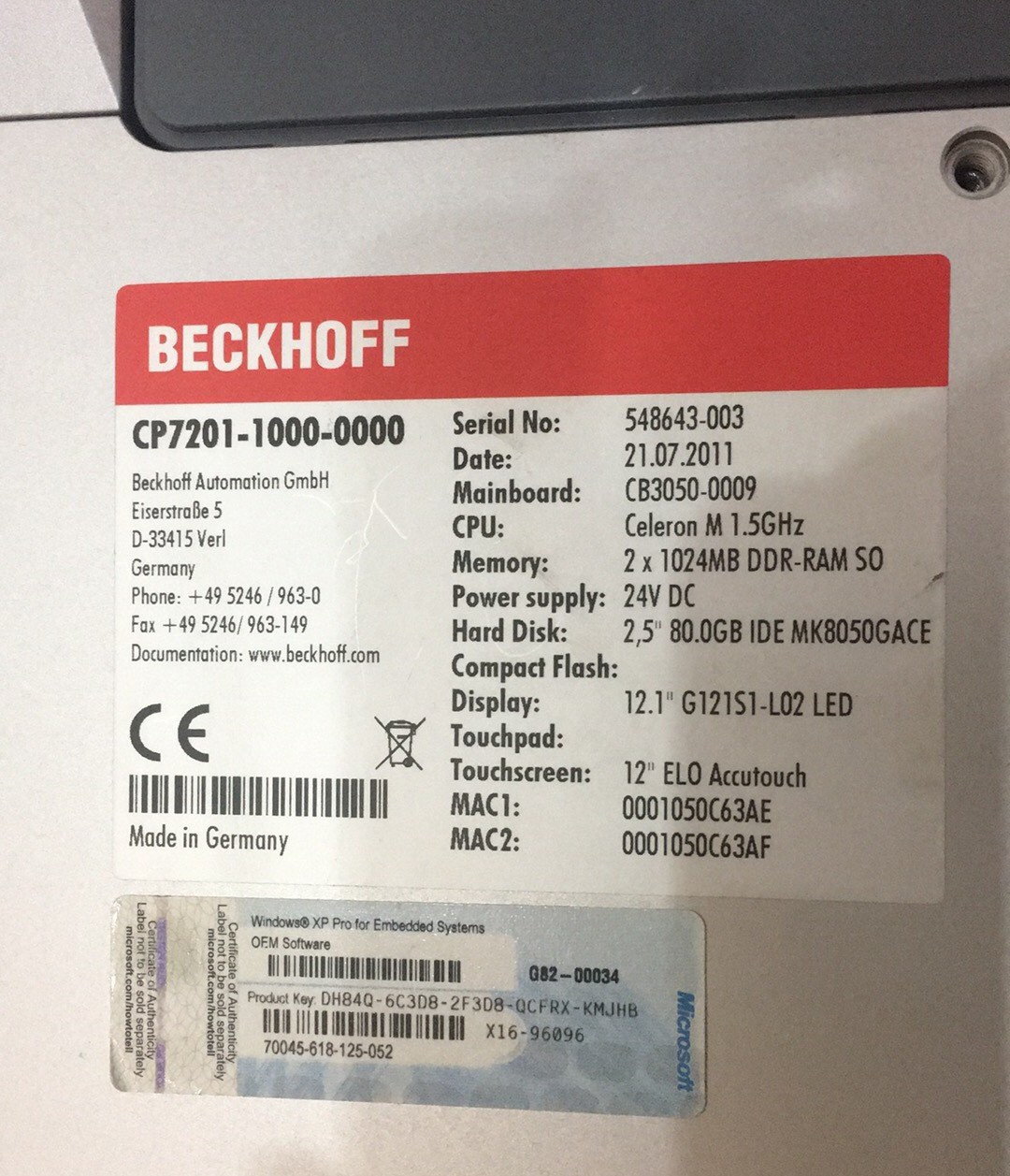 倍福BECKHOFF模块 CP6702-0001-0010 全新原装正品实拍现货议价