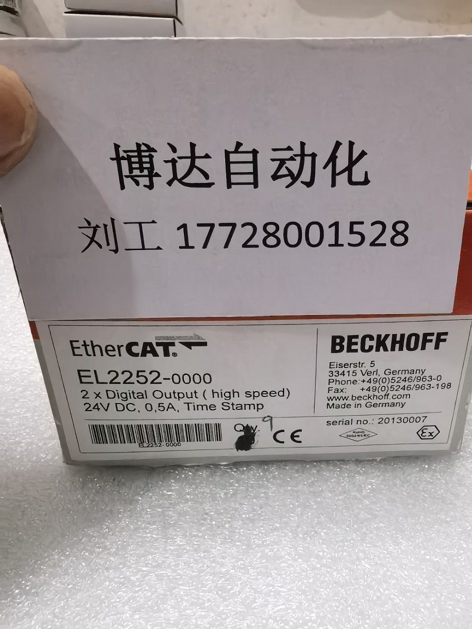 供应EL2252 倍福BECKHOFF模块?全新原装正品保障现货实物拍摄议价