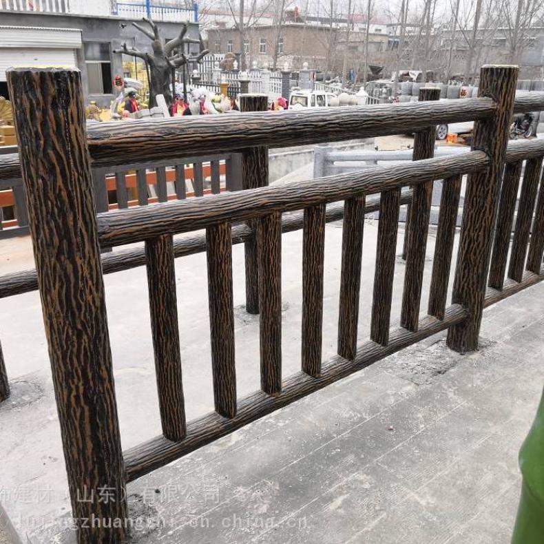 Concrete cement imitation bark railing with built-in steel bar imitation fence support customization