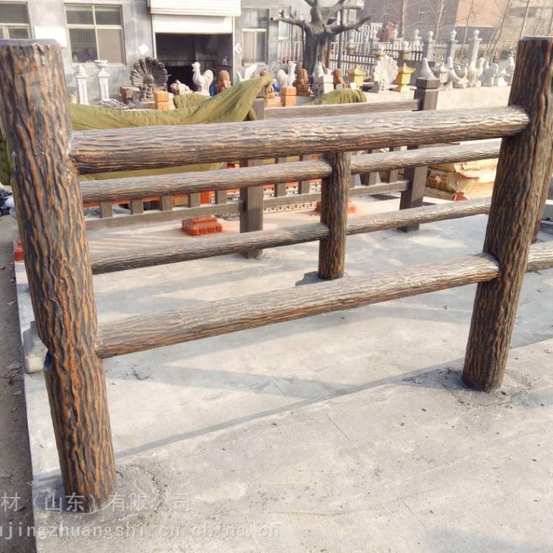 Concrete cement imitation bark railing with built-in steel bar imitation fence support customization