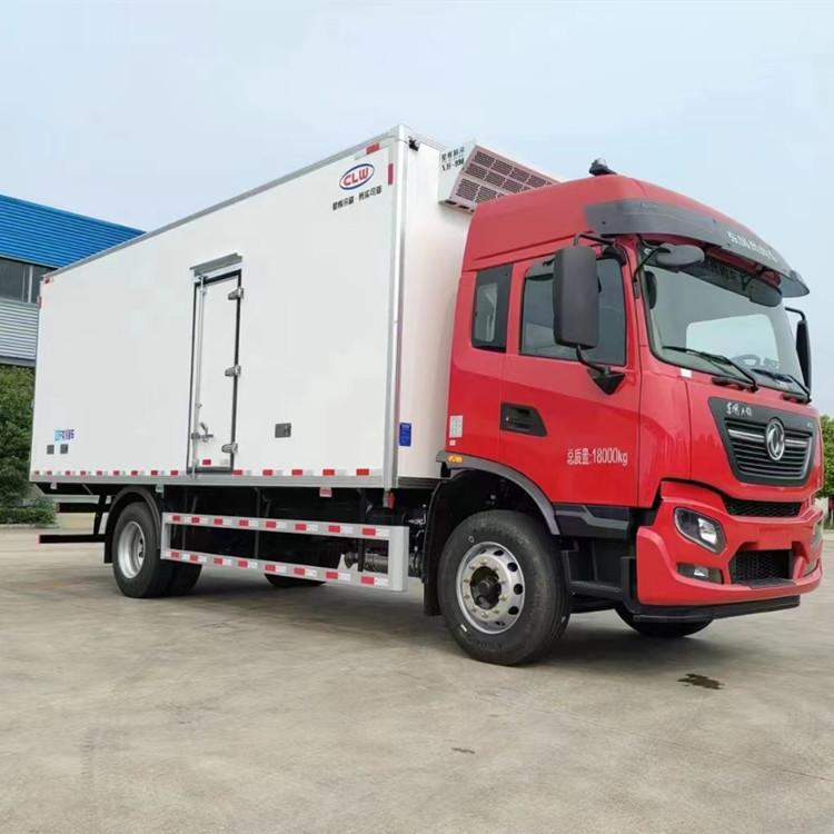 国六东风天锦KR260马力冷藏车 6米8厢体 选装肉钩通风槽海鲜运输车