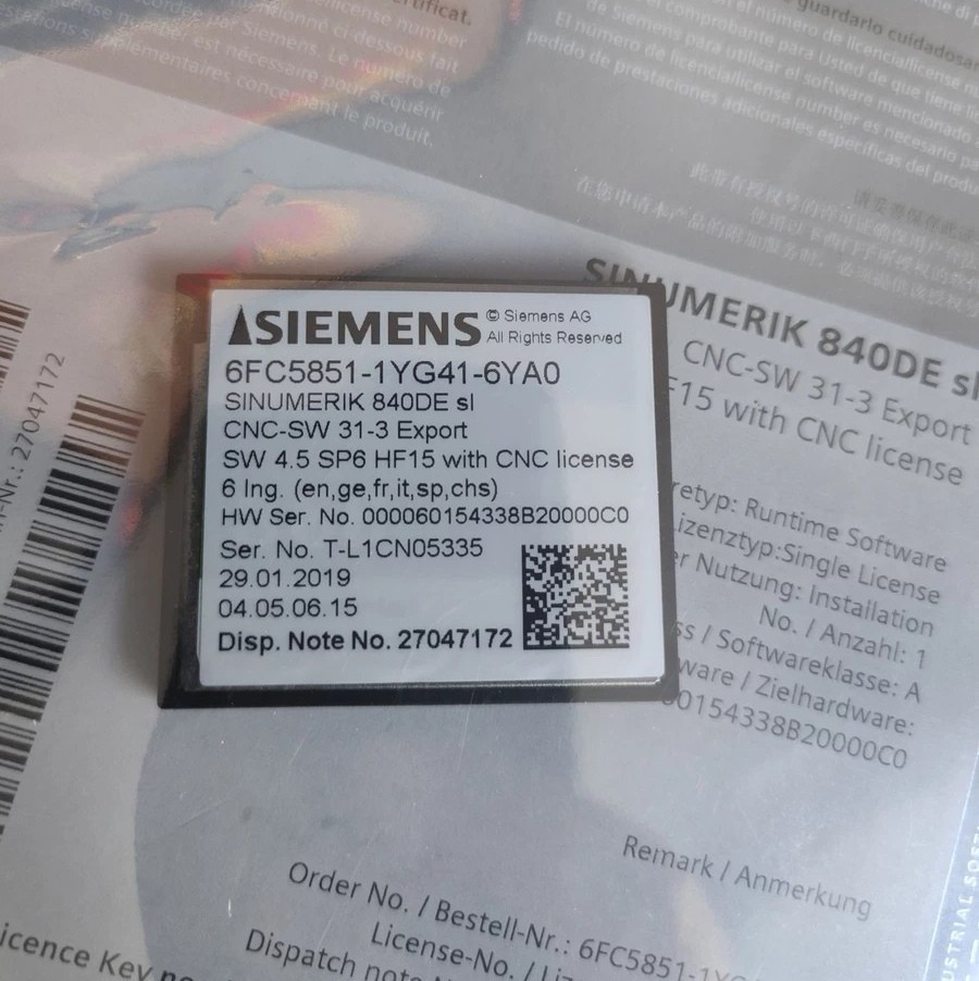 西门子6FC5851-1YG41-6YA0 数控软件 全新原装正品保障现货实拍议价
