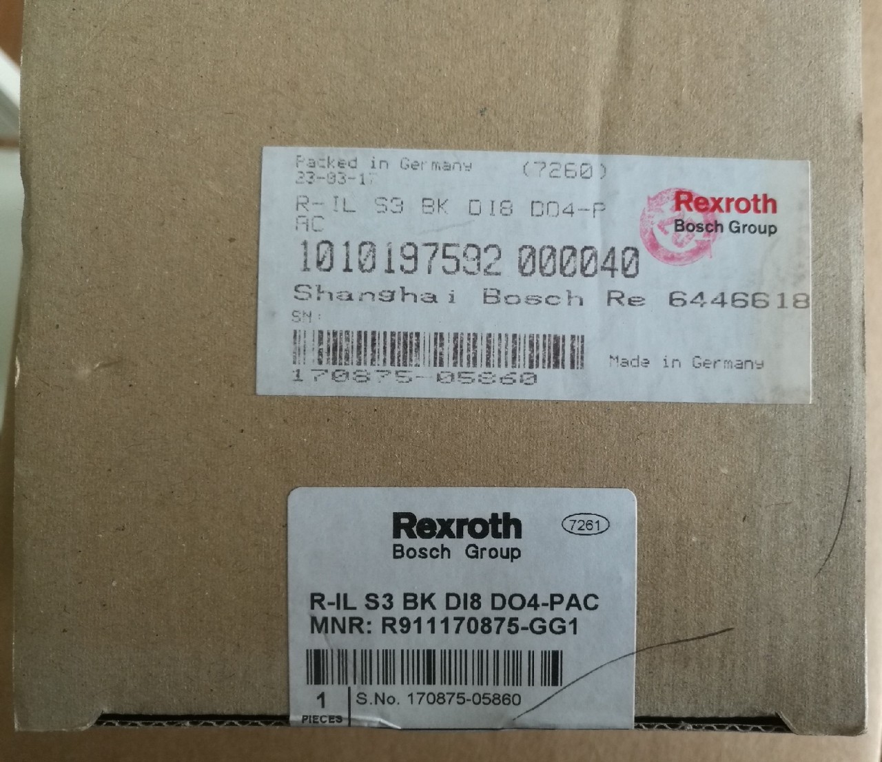 力士乐DO R-IL S3 BK DI8 DO4-PAC总线耦合器 R911170875 原装正品现货