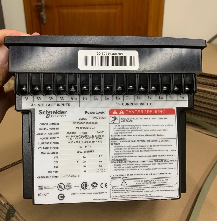 施耐德ION7550 电能质量监测装置M7550A0C0B5E0A0A 原装现货议价