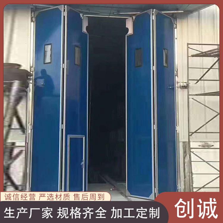 Electric industrial folding doors, workshop and warehouse insulation, thermal insulation, customizable with four or six panels, aesthetically pleasing 5