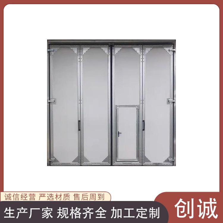 Electric industrial folding doors, workshop and warehouse insulation, thermal insulation, customizable with four or six panels, aesthetically pleasing 4
