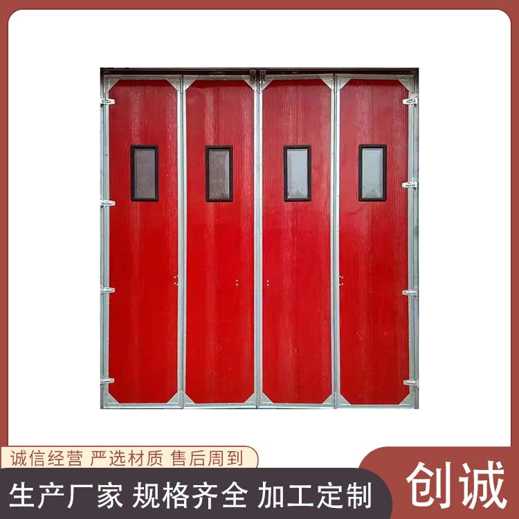 Electric industrial folding doors, workshop and warehouse insulation, thermal insulation, customizable with four or six panels, aesthetically pleasing 3