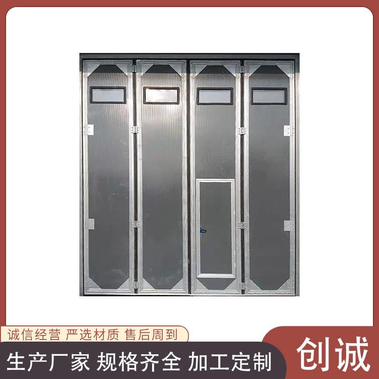 Electric industrial folding doors, workshop and warehouse insulation, thermal insulation, customizable with four or six panels, aesthetically pleasing 2