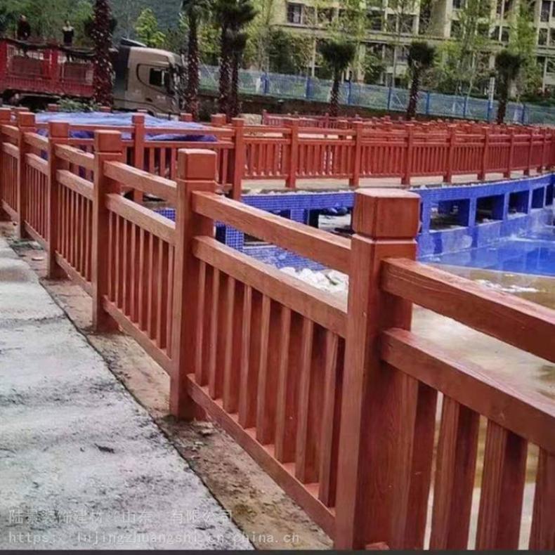 Cement imitation wood grain railing can be processed and customized with tree vine guardrails for anti-corrosion, moisture-proof and landscaped decoration