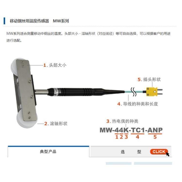 anritsu 安立计器 移动钢丝用温度传感器　MW系列