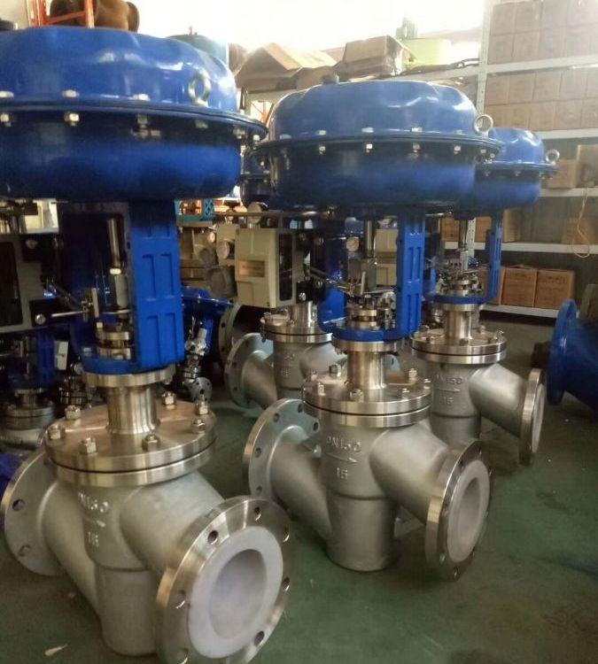 进口 WJ641F46-16P 气动波纹管衬氟截止阀 不锈钢304 316 耐腐蚀 调节
