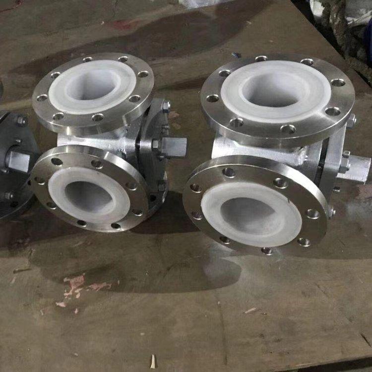 进口 X43F4/F46 三通衬氟旋塞阀 铸钢不锈钢 耐酸碱 DN15-DN500 直通式