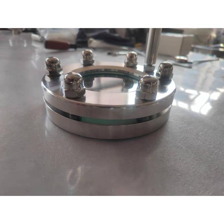进口 不锈钢带灯法兰视镜 压力容器观察手电筒玻璃视窗 24V接线射灯