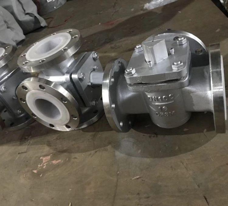 进口 X44F4-16RL 不锈钢316L衬F4三通旋塞阀 X44F46 全衬聚四氟乙烯