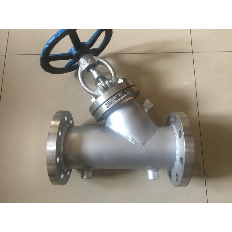 进口 WJ45W-25P 不锈钢Y型直流式保温截止阀 夹套节流 WJ45H-16P 40P