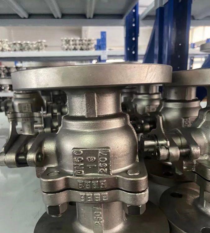 进口 Q41H-16V 双相钢2507硬密封球阀 手动耐高温法兰球/阀 2205 耐腐
