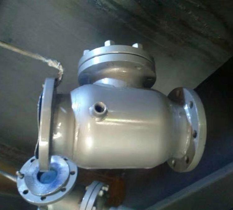 进口 BH41H-16C 蒸汽保温法兰止回阀 WCB碳钢夹套保温单向阀 铸钢高温