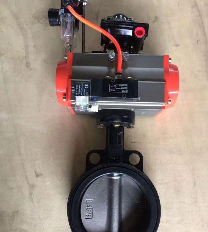 进口 D671X-16C 气动2205板对夹蝶阀 铸钢软密封碟阀 WCB碳钢橡胶阀