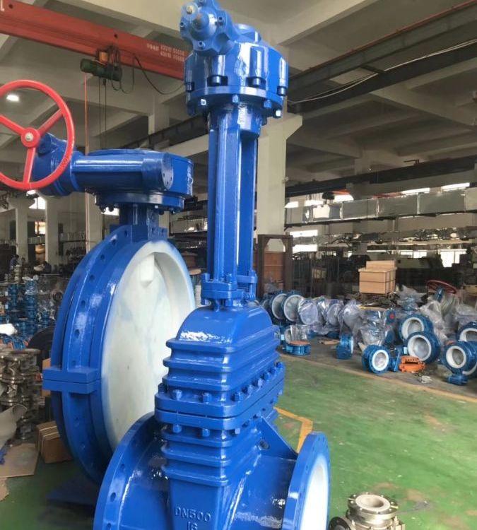 进口 Z541F4-16C 伞齿轮全衬氟闸阀 耐腐蚀耐酸碱 四氟法兰闸阀 PTFE