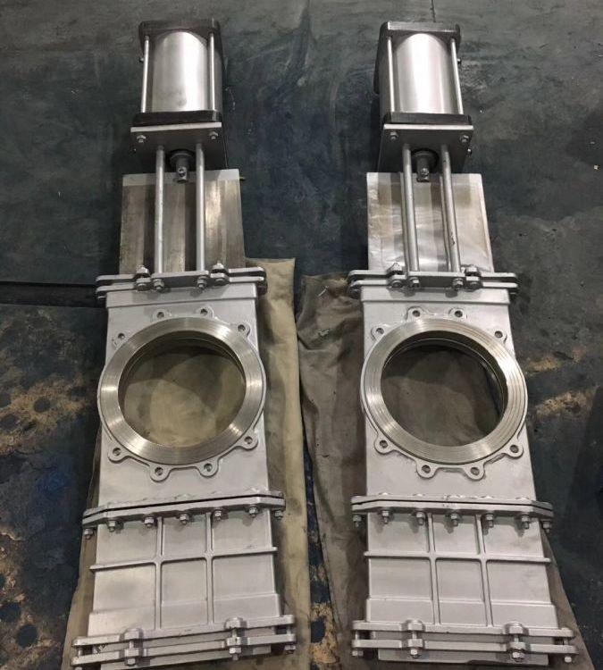 进口 SCZ673W-16RL 不锈钢气动穿透式插板阀 SCZ673H刀型闸阀 316刀阀