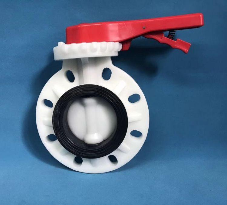 进口 D71X-10F 手动对夹PVDF蝶阀 塑料蝶/阀DN32 化工 耐磨 耐腐蚀